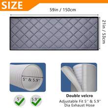 Cubierta aislante para manguera de escape de aire acondicionado portátil de 5 pulgadas y 5.9 pulgadas, fácil instalación con correa ajustable, disponible en gris claro y negro - A - Ver 11
