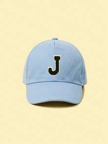 1pc Children's Customizable 26 Letter Embroidered Blue Baseball Cap, Unisex Baby Sun Hat, Suitable For Outdoor Activities And Daily Wear, Sun Protection - Blue - View 8