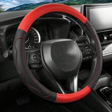 Summer Breathable Massage Car Steering Wheel Cover, Dual-Color Patchwork Design, Suitable For 38CM, O-Shaped Sedans, SUVs, Pickups, For Car Interior - Multicolor - View 7