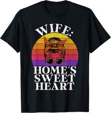 Wife Homes Sweet Heart Wife Gift Unisex T-Shirt - Black - View 6