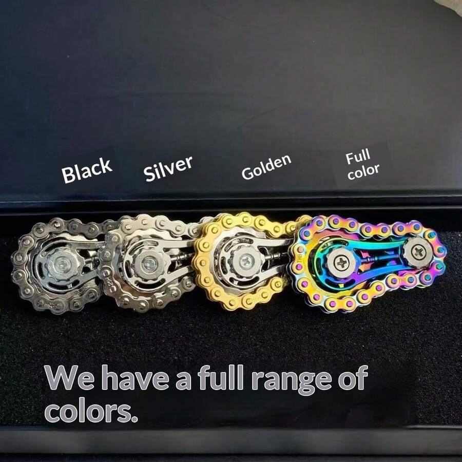 Cool Gear - 金屬自行車鏈條齒輪方塊 | 青少年與成人的壓力緩解玩具 | 桌面玩具與機械藝術收藏品 - 彩色 - 查看 1