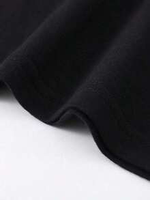 Black Short-Sleeve T-Shirt With "Daddy Saurus" Pattern - Black - View 5