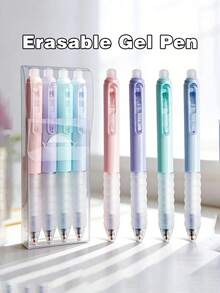 4支 0.5mm 黑色可擦拭圓珠筆，附360°旋轉橡皮擦，舒適握感，適合繪圖、書寫、規劃與開學首日使用 - 彩色 - 查看 5