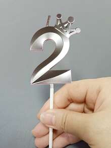 1件創意彩色皇冠數字生日蠟燭，彩色派對裝飾蠟燭 - 查看 17