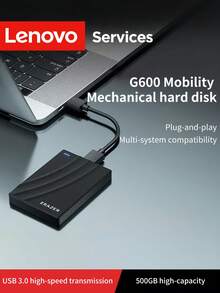 Lenovo Yineng G600 External Hard Drive, 500GB USB3.0 High-Speed Mechanical Hard Disk, Portable External Storage Hard Drive, Suitable For Computers And Laptops - View 8