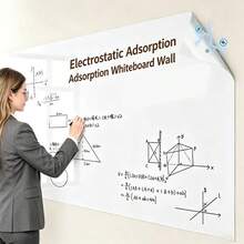 1 Roll Reusable Whiteboard Sticker, Glue-Free Static Cling, Writable & Erasable Without Residue, Portable & Convenient For Home/Office/Dorm Wall Decor - White 1pc - View 7