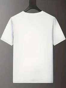 Camisetas casuales de manga corta para hombre en talla pequeña - Blanco - Ver 2