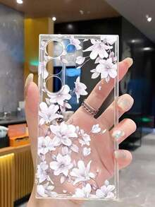 1 Piece Soft Romantic Fashion Floral Print Phone Case Compatible With Huawei Honor, Galaxy A04e/12/A13/A14/A34/A50/A52/A53/A54/S21/S22/S23/S24/S25/S25Ultra/S25FE/S26/S26 PLUS/S26 ULTRA/S26 EDGE, 6A/7A/8A, 12T/13T/15T/15T Pro - 透明 7 - 查看 5