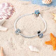 1pc Romantic Good Luck Totem Style S925 Sterling Silver Low Hypoallergenic Shiny Four-Leaf Clover Butterfly Evil Eye Flower Cross Ocean Paw Print Fixed Clip Bead, Suitable For Original Bracelet, Women's DIY Jewelry Making, Birthday Gift - Multicolor - View 4