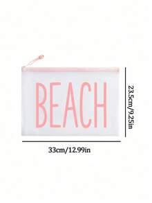 Túi đi biển thời trang chống nước màu Macaron, in chữ "BEACH" nhiều màu. Túi đựng mỹ phẩm trong suốt dung tích lớn, túi đựng tài liệu khóa kéo PVC - nhẹ, lưu trữ mùa xuân/hè, phù hợp để bơi, đi biển, lặn và kỳ nghỉ hè, học sinh quay lại trường, túi lưu trữ chống nắng, phù hợp cho bạn bè, gia đình, bạn thân, bạn cùng lớp. Quà tặng và quà lưu niệm hoàn hảo cho sinh nhật, ngày lễ, tiệc, đám cưới (phù dâu), kỳ nghỉ - Nhiều màu - Xem 12