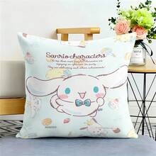 Miniso Sanrio Cinnamoroll Throw Pillow Cover, Light Blue Tea Party & Dessert Print Cushion Case For Couch Sofa Bedroom Living Room Home Decor - Color - View 4