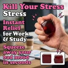 ND Red Square Stress Ball, Slow Rebound Squeeze Toy, Soothing Emotions, Super Soft Squeeze Toy, Slow Rebound Anxiety Relief Fidget Toy, Relieves Anxiety, ADHD And Autism, Perfect Office Accessory And Back To School Gift - Multicolor - View 5