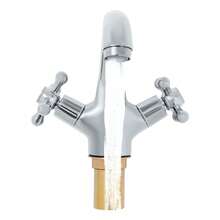 YUNRUX Retro Bathroom Faucet, Two-Handle Bathroom Faucet, Washbasin Faucet With Two Handles - Silver - View 5