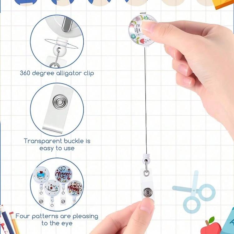 1pc Stainless Steel Trauma & Bandage Scissors With 1 Retractable Badge Reel, 3 Color Options (Pink, Black, Purple), Compact Pocket Size, Suitable For Medical And General Use - Multicolor - View 11