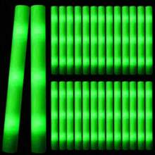 102 Varitas de Espuma LED Luminosas, Bastones de Rally, Varitas Luminosas Intermitentes para Fiestas, Varitas de Espuma LED Luminosas Intermitentes para Espectáculos, Fiestas de DJ, Bodas, Cumpleaños, Navidad, Halloween, Eventos y Festivales - Verde - Ver 1