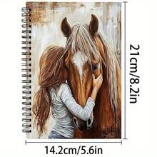 1 Amor Ecuestre: Diario del Entusiasta Ecuestre y Cuaderno Rayado para Artistas - Cuaderno con Encuadernación en Espiral, Regalo para Amantes de la Equitación, Entusiastas de la Equitación, Escritores - Encuadernación en Espiral Resistente, Adecuado para Uso Diario y Ocasiones Especiales, Útiles Escolares - caballo - Ver 5