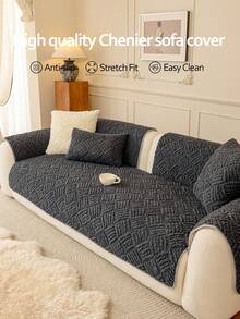 1 chiếc vỏ đệm sofa ấm áp dùng được cả bốn mùa, kiểu dáng hiện đại tối giản, chống trượt, dày dặn, chống bụi, có thể giặt được, mềm mại và không phai màu, thân thiện với thú cưng, phù hợp với sofa hình chữ L và sofa 1/2/3/4 chỗ ngồi trong phòng ngủ, văn phòng, phòng khách. - Màu xám đen - Xem 8