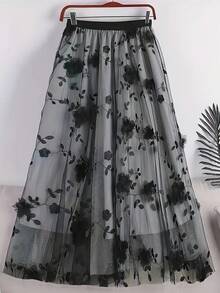 Elegant Skirt For Ladies - Silver Gray - View 5