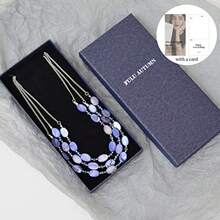 Collares de cuentas en capas para mujer, collar grueso, cadena de plata, joyería de moda, regalo para ella, Cristal, Sin gemas. - como en la imagen - Ver 7