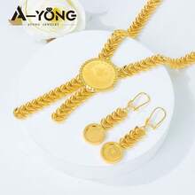 Luxury Dubai Wedding Jewelry Set 24K Gold Plated Omani Bride Tassel Necklace Bracelet Earrings Arabic Muslim Women Vintage Accessories - 3pcs Jewelry Set - View 6
