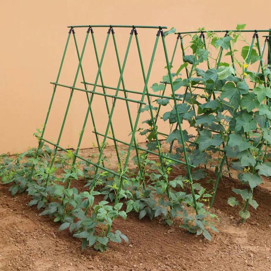 47"X15" 花園小黃瓜攀爬架 戶外攀緣植物支撐架,適用於花園床,戶外攀緣植物園藝用品,附攀爬網與植物支撐夾 - A - 查看 1