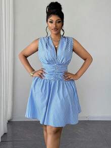 Women Midi Dresses - Blue - View 6