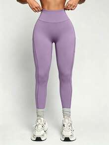 Women Leggings - Violet Purple - View 6