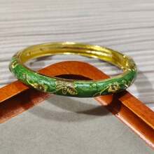 1 件时尚新款波西米亚风格镀金花卉珐琅景泰蓝手链，适合女士和女孩佩戴 - 景泰藍琺瑯手鐲 - 查看 31