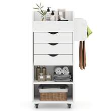 GOFLAME Utility Cart For Home Office Rolling Storage Cart With 3 Drawers 2 Open Shelves Storage Cabinet For Kitchen Bathroom - A - 查看 9