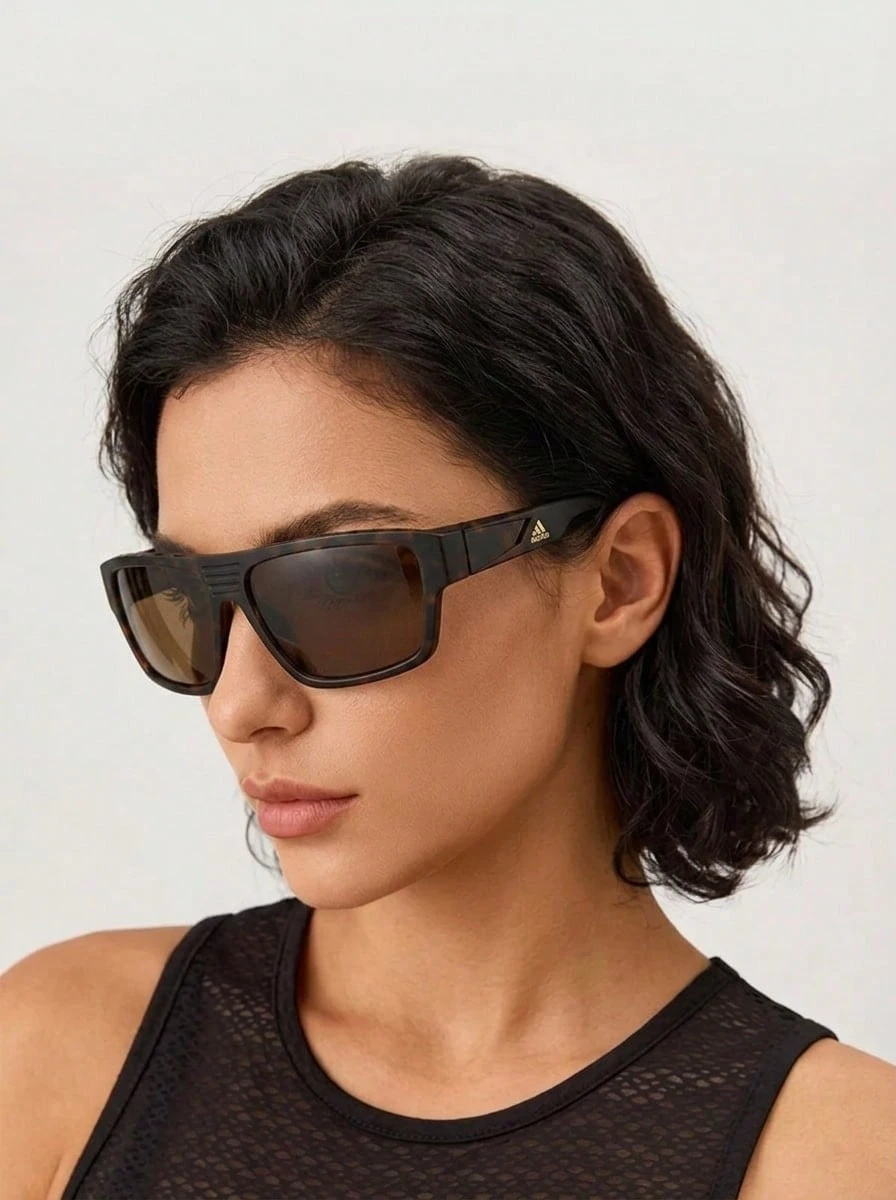 Adidas Sports Glasses Premium Versatile Comfortable Cycling Driving Outdoor SP0008-52H - DARK HAVANA/AVI - View 1