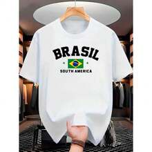 Men's 100% Cotton Streetwear T-Shirt Argentina Premium Unisex T-Shirt - 白色 - 查看 1