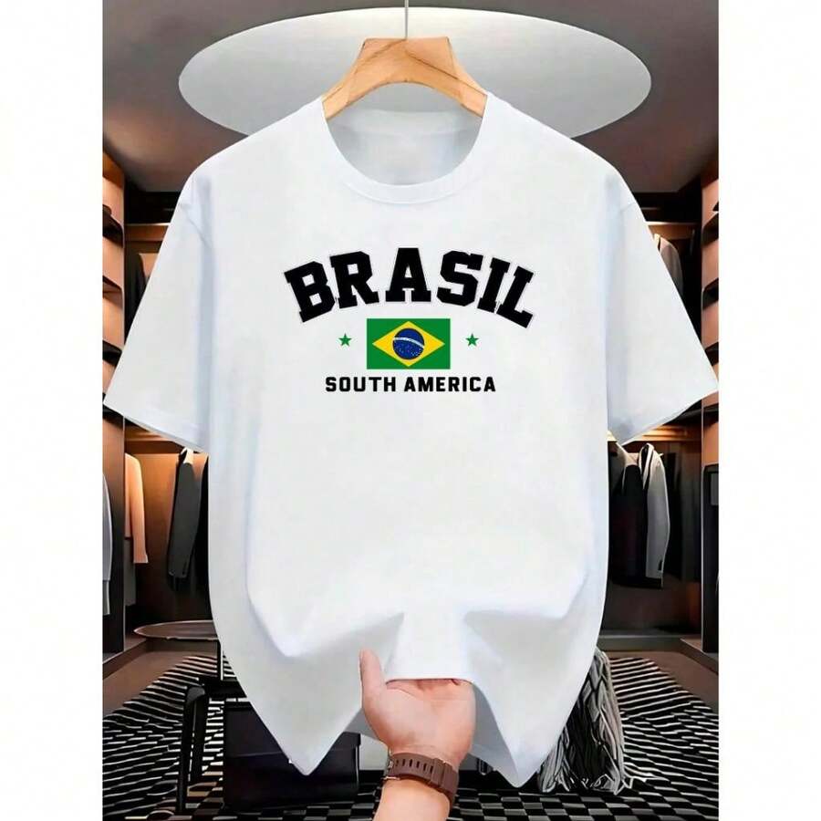 Men's 100% Cotton Streetwear T-Shirt Argentina Premium Unisex T-Shirt - 白色 - 查看 1
