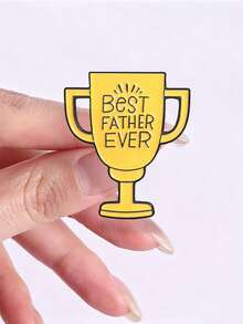 「Best Father Ever」獎盃琺瑯胸針，完美的父親節禮物，耐用琺瑯材質，適合男士，獨特的送禮點子 - 黃色 - 查看 6