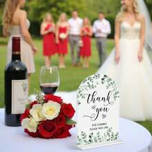 Wedding Party Decorative Signs, Love Sweet Dessert Table Decor Plates, Wedding Ceremony Decorations, Acrylic Arch Tabletop Decor Plates, Suitable For Wedding Receptions And Event Parties - White - View 3