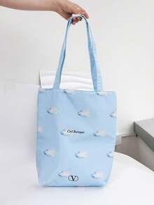 Valentino Túi đựng mỹ phẩm màu hồng/Túi họa tiết mây xanh - Túi đựng mỹ phẩm màu xanh - Xem 6
