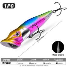 PRO BEROS Proberos 1pc 12cm/16cm Topwater Floating Popper Lure, Artificial Hard Wobbler Rattling Baits, 19g/50g Long Cast Surface Popper For Saltwater Bass Fishing, Fishing Tackle - Butterfly - View 18