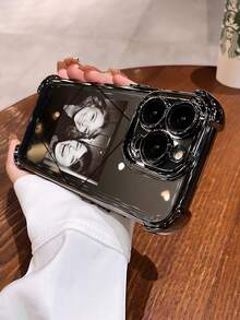 1 Personalized Customized Photo Name Text Anti Drop Transparent Black Full Border Phone Case, Compatible With IPhone 17/Air/17pro/17promax/16/16pro/16plus/16promax/15/14/13/12/11 And Other Models, Suitable For Giving As A Gift To Friends - Black - View 8