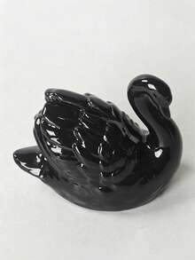 1pc Black & White Swan Figurine, Creative Decor, Perfect For Living Room, Study Or Animal-Shaped Succulent Arrangement - B - View 7