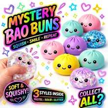 Steamer Included Steamed Bun & Dumpling Squeeze Toy, Deformable Slow Rebound Squishy Stress Ball, Food Shaped Sensory Decompression Gadget, Versatile Desktop Decor & Birthday Holiday Gift For All Ages - 慢回彈 - 查看 4