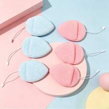 6pcs/Set Soft Plush Spa Headband & Wristband & Cleansing Sponge Kit, Bowknot Elastic Hair Wrap + Water Absorbent Wrist Bands + Exfoliating Puff For Face Washing, Skincare, Makeup Removal - Set - View 5