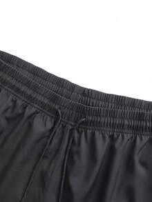 Men's Summer Plus Size 7/10 Length Pants, Extra Large, Extra Extra Large, Comfortable Fabric Sports Black - Black - View 5