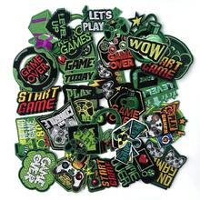 3/24/40 piezas Parches bordados con píxeles de videojuegos, parches de reparación de costura con apliques retro de juegos para ropa, mochilas, niños, jugadores, manualidades - Juegos electrónicos ecológicos - Ver 10