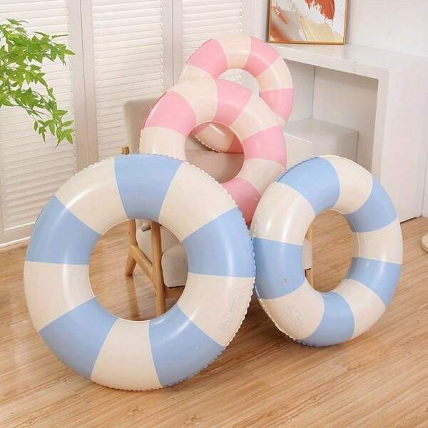 1 pieza Aro inflable de natación simple con diseño de dibujos animados, salvavidas grueso de color con flotabilidad, juguete para piscina, accesorios de traje de baño para playa de verano
