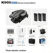 新款 K900MAX 無刷無人機 - 4.3 吋大螢幕 FPV 傳輸遙控器、光流定高、軌跡飛行、手機控制、速度切換、操作簡單 - 完美的聖誕節、萬聖節及各種節日禮物 - 查看 10