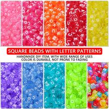 100-300pcs Acrylic Letter Beads, Colorful Bottom English Alphabet Beads, DIY Jewelry Making Materials For Necklace, Bracelet, Pendant, Accessories - Alphabet Beads - View 3