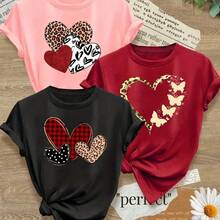 Set Of 3 Short Sleeve T-Shirts Sisters Cute Style - 黑色 - 查看 1