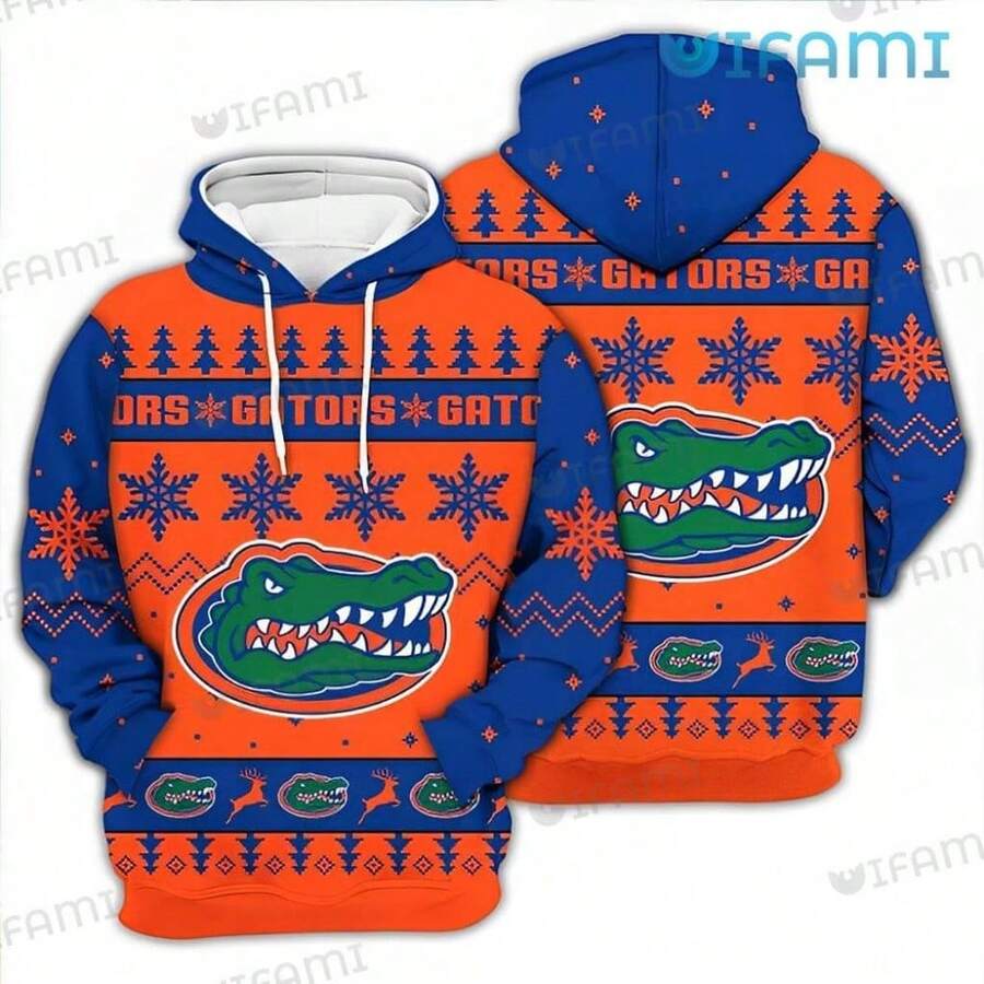 Florida Gator Hoodie 3D Snowflake Pine Tree Reindeer Logo Gators Gift - 彩色 - 查看 1