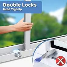 Bộ khóa cửa sổ trượt điều chỉnh được, thiết bị an toàn cửa sổ, phù hợp cho nhà ở, văn phòng, xe RV và sử dụng thương mại, thiết kế hiện đại, dễ lắp đặt - A - Xem 7