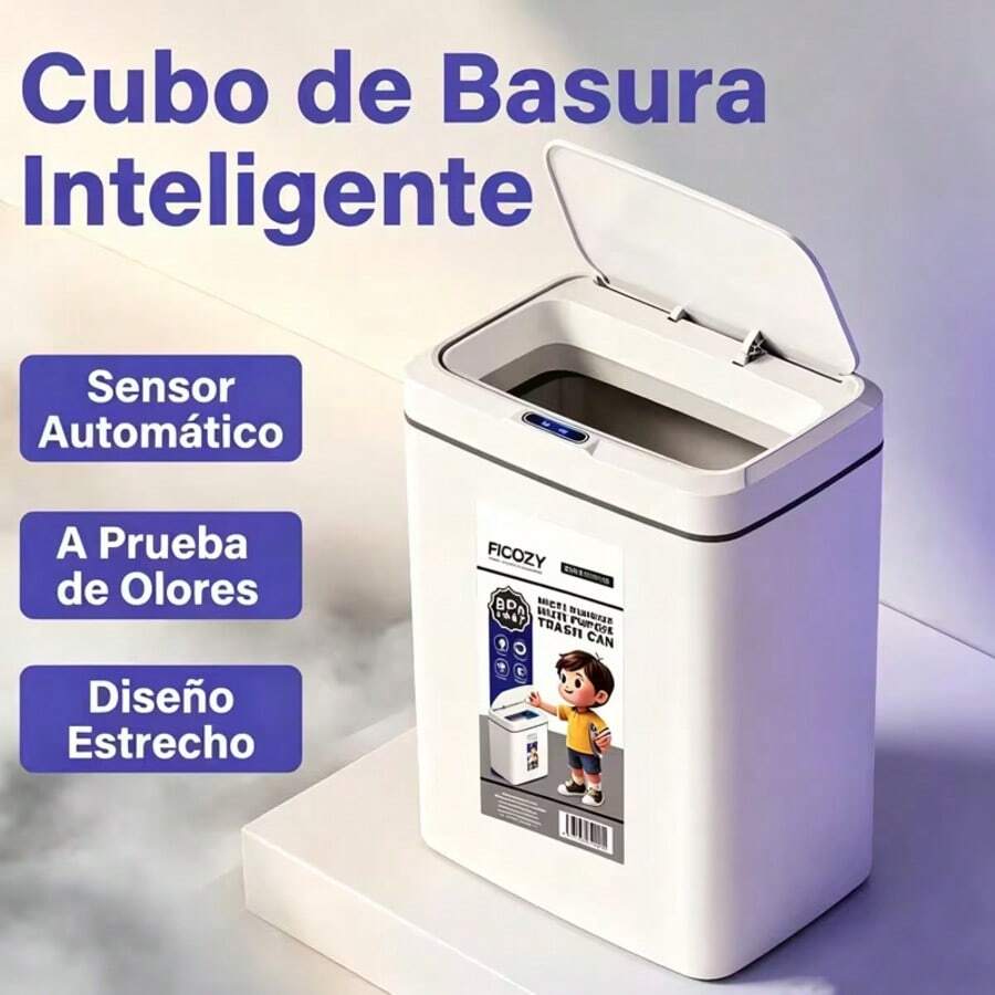 15L Smart Sensor Trash Cans, Soft-Close Lid, Odor Lock, Available In Various Colors, Suitable For Kitchen, Bathroom, Living Room, Office - Batteries Not Included - 查看 1