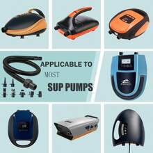 Paddle Board Pump Adapter Hose, Sup Pump Adaptor Kit With 7 Air Valve Nozzles And 3.3 Ft Hose, Electric Hand Air Pump Accessories Fit For Inflatable Stand Up Paddle Board/Boat/Tent/Pool/Mat - Black - View 4